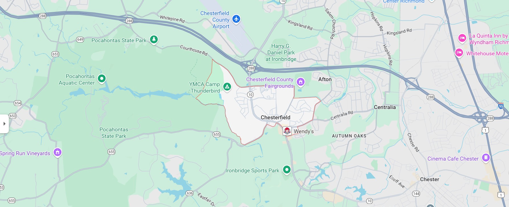 Map of Chesterfield Virginia