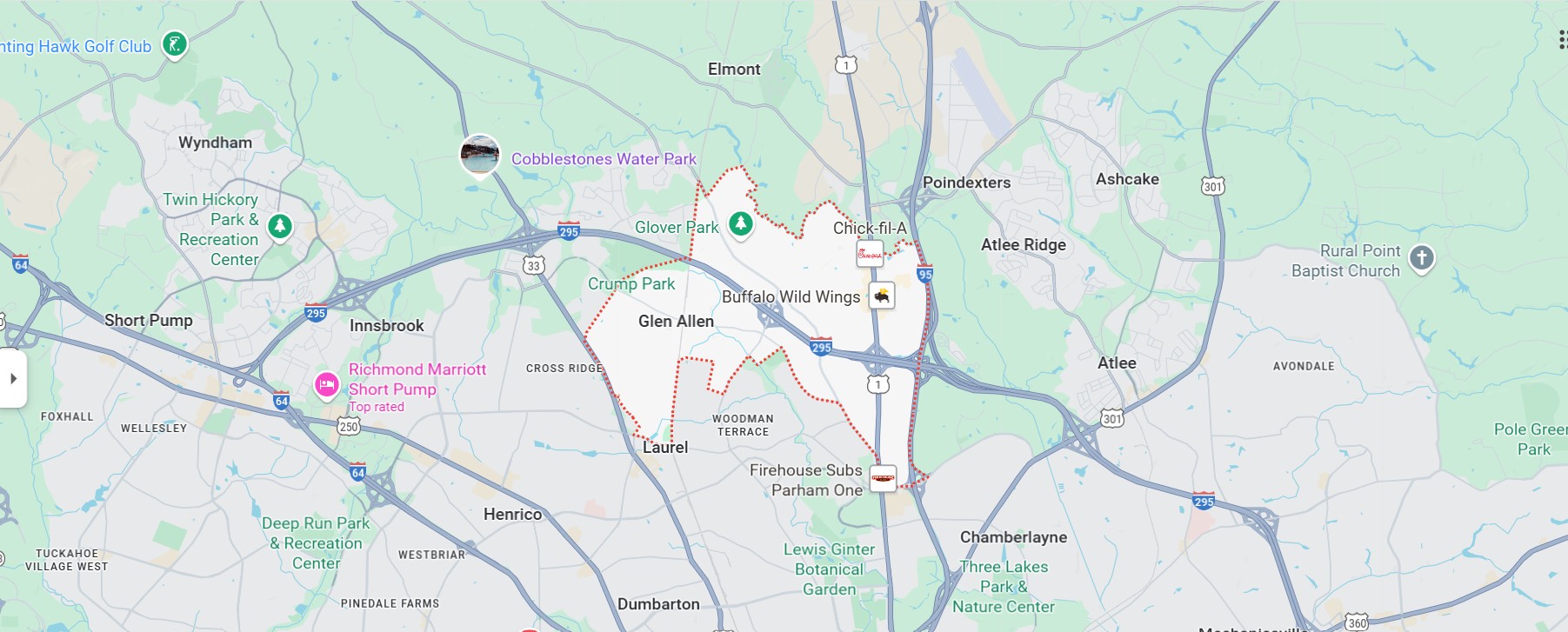 Map of Glen Allen Virginia
