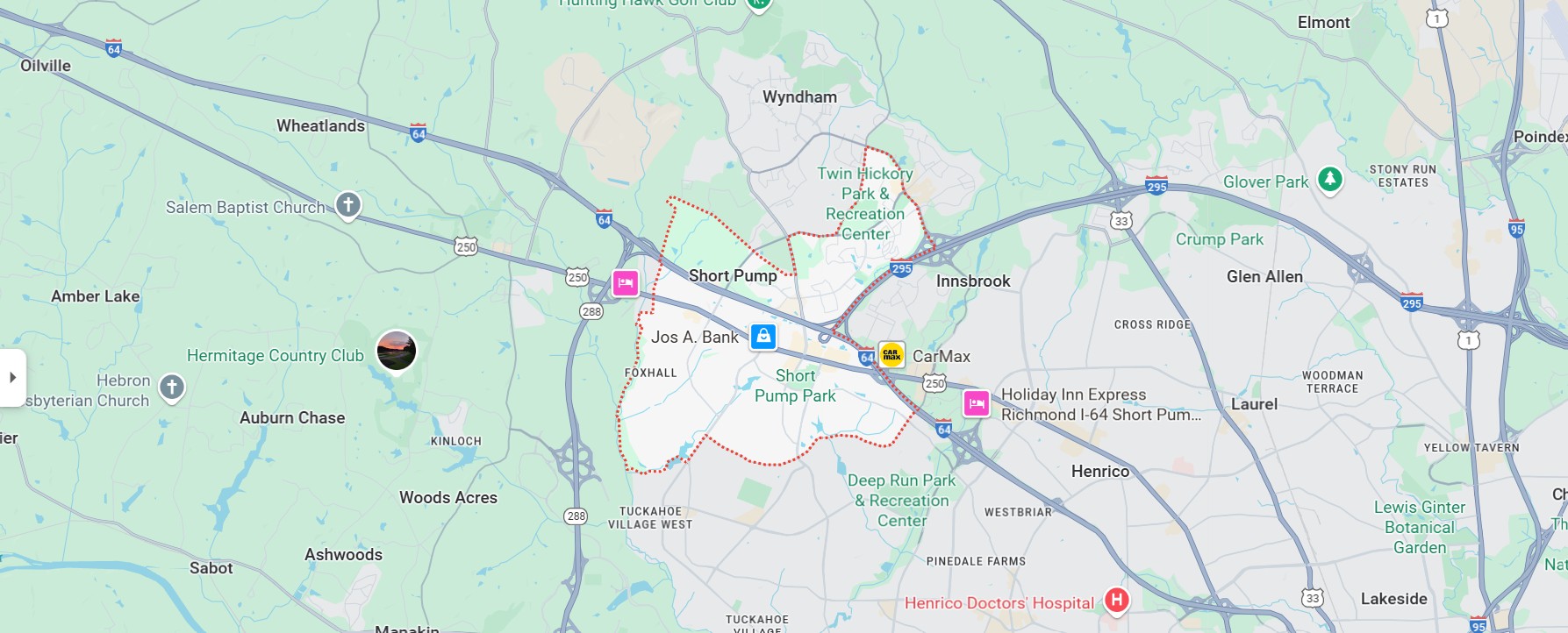 Map of Short Pump, Virginia
